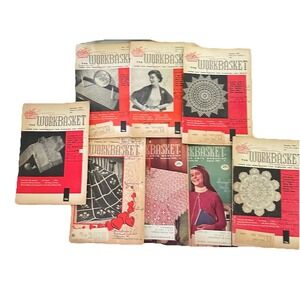 Lot 8 Vintage Workbasket Crochet Magazines 1960 S